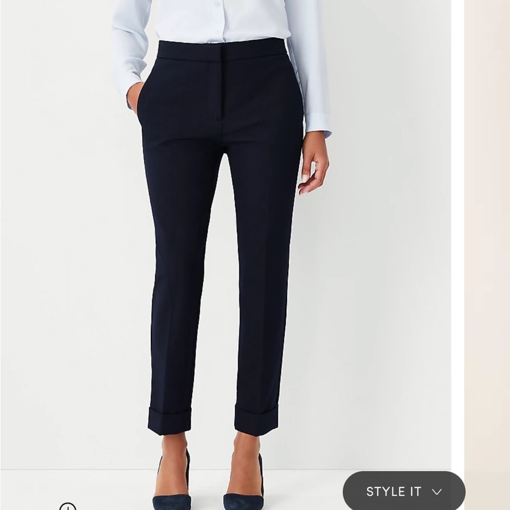 Teal Ann Taylor Suiting High Waist Ankle Pants NWT